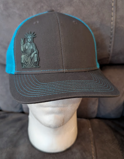 Lady Liberty on Gray/Steel Blue Trucker Hat