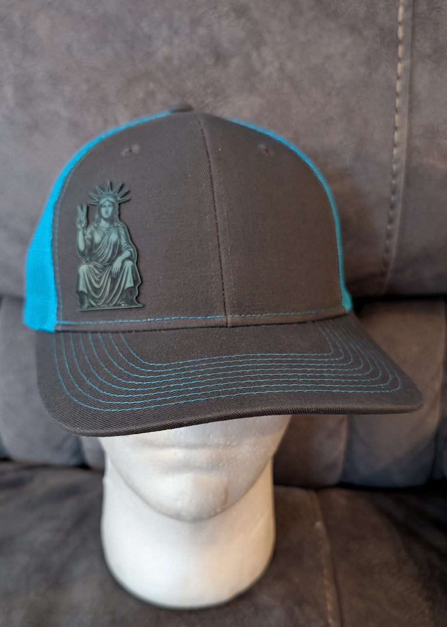 Lady Liberty on Gray/Steel Blue Trucker Hat