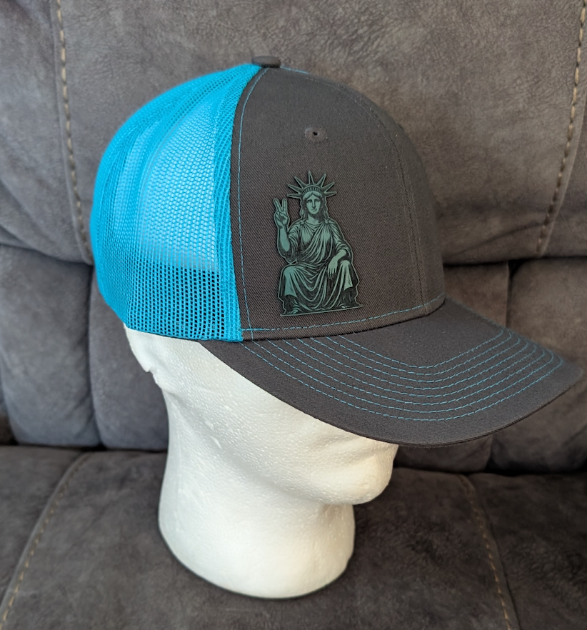 Lady Liberty on Gray/Steel Blue Trucker Hat